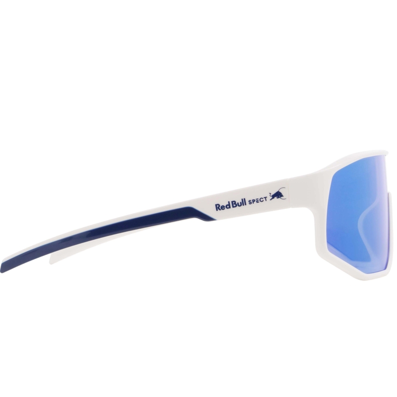 Occhiali da sole Red Bull Spect Dash bianchi con lenti blu