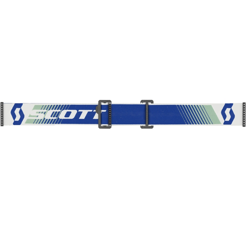 Maschera da motocross SCOTT Fury CH blu-verde con plexiglass specchiato verde