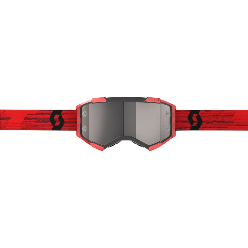 Occhiali da motocross SCOTT Fury CH rosso scuro con plexiglass specchiato argento
