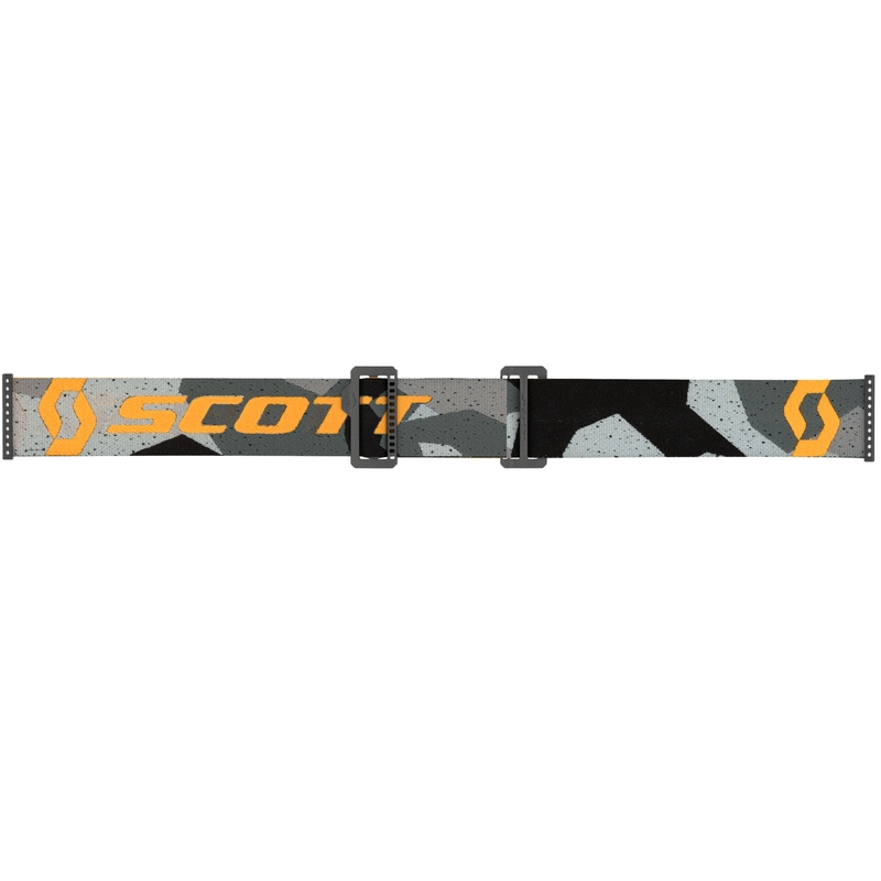 Maschera da motocross SCOTT Fury CH camo grigio-giallo con plexiglass specchiato argento