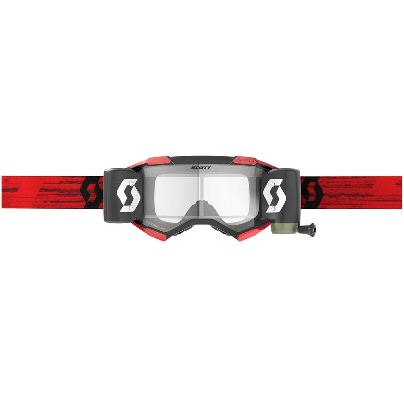 Occhiali da motocross SCOTT Fury WFS rosso scuro con plexiglass trasparente