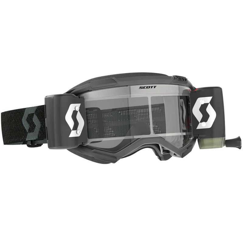 Occhiali da motocross SCOTT Fury WFS neri con plexiglass trasparente