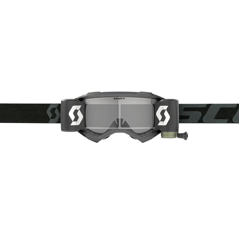 Occhiali da motocross SCOTT Fury WFS neri con plexiglass trasparente
