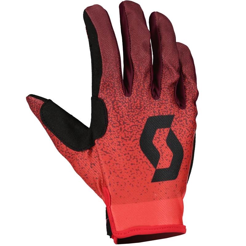 Guanti da motocross SCOTT 350 DIRT EVO rosso-nero