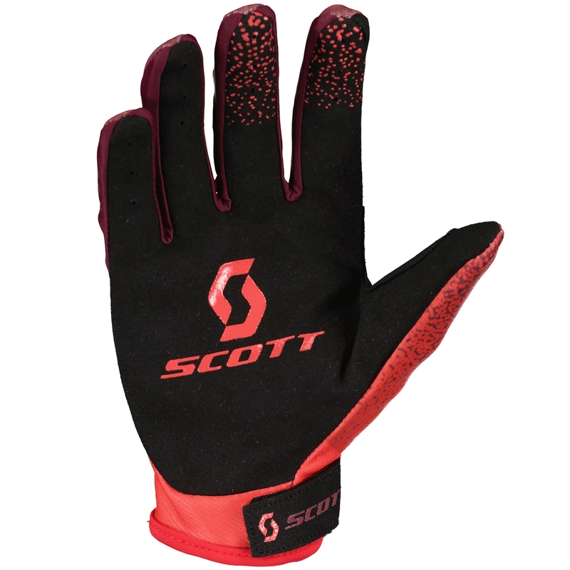 Guanti da motocross SCOTT 350 DIRT EVO rosso-nero