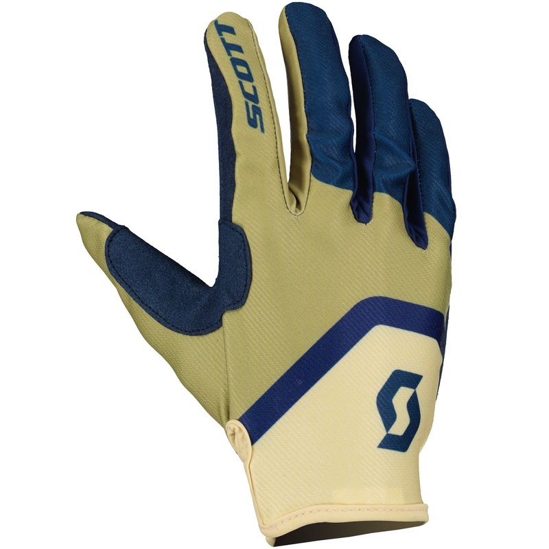 Guanti da motocross SCOTT 350 TRACK EVO beige-blu