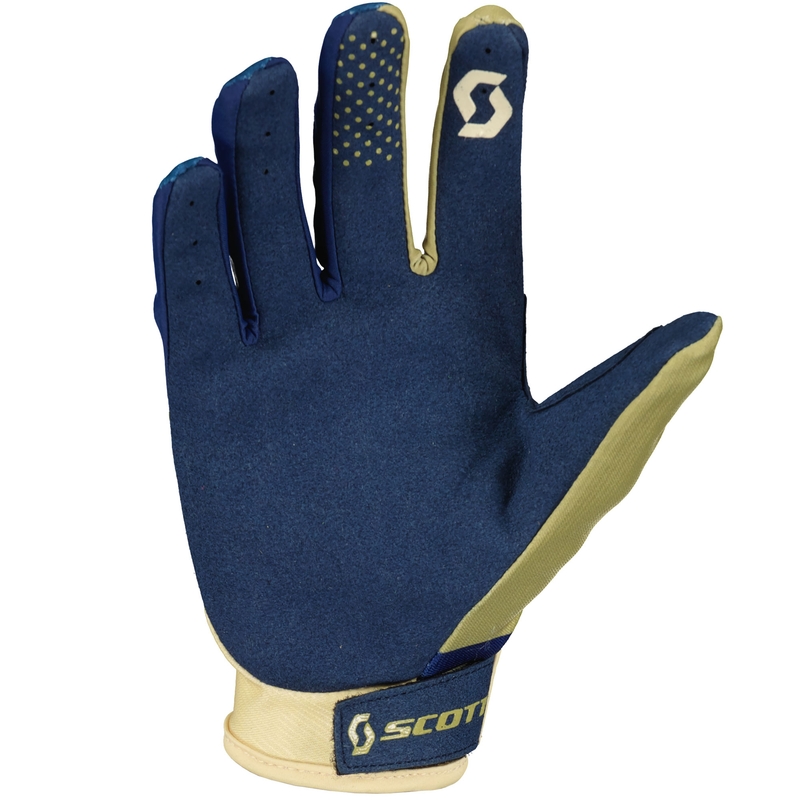 Guanti da motocross SCOTT 350 TRACK EVO beige-blu