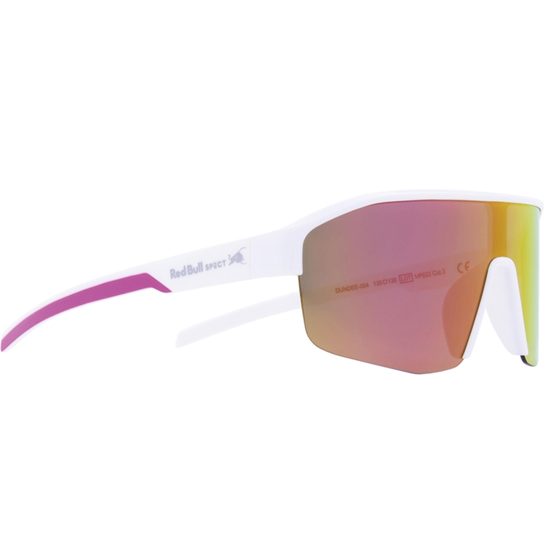 Occhiali da sole Red Bull Spect Dundee bianchi con lenti rosso-gialle