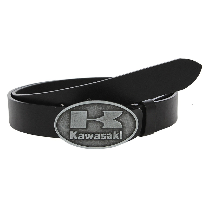 Cintura da moto in pelle con fibbia Kawasaki