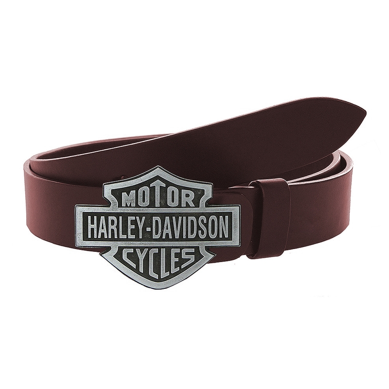 Cintura da moto in pelle con fibbia marrone Harley-Davidson