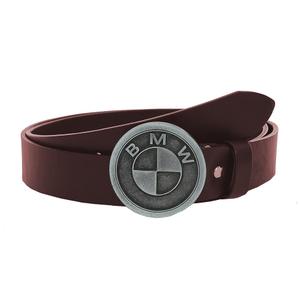 Cintura moto in pelle con fibbia BMW marrone
