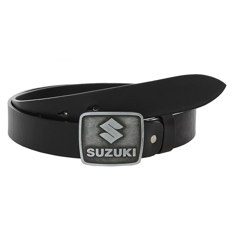 Cintura da moto in pelle con fibbia Suzuki