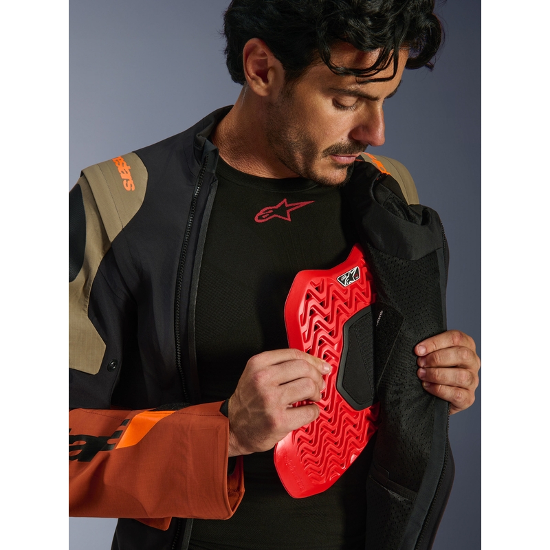 Giacca da moto Alpinestars Halo PRO Drystar XF marrone chiaro-arancione scuro-nero