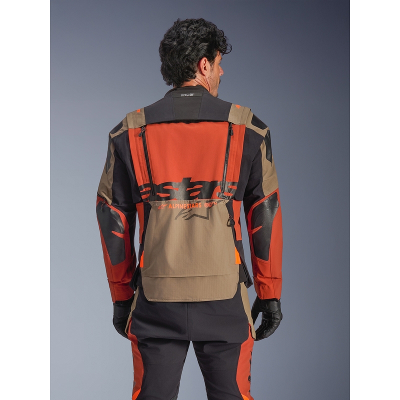 Giacca da moto Alpinestars Halo PRO Drystar XF marrone chiaro-arancione scuro-nero