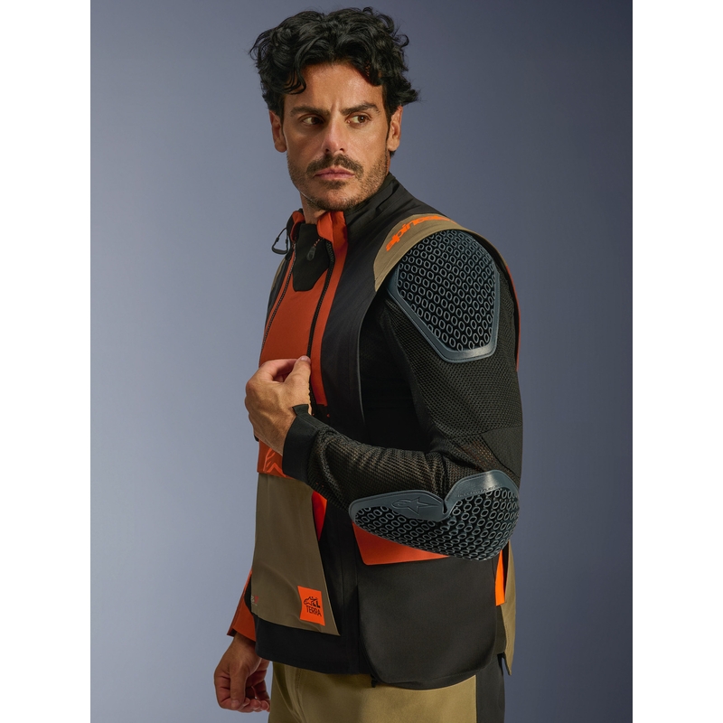Giacca da moto Alpinestars Halo PRO Drystar XF marrone chiaro-arancione scuro-nero