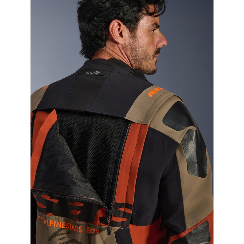 Giacca da moto Alpinestars Halo PRO Drystar XF marrone chiaro-arancione scuro-nero