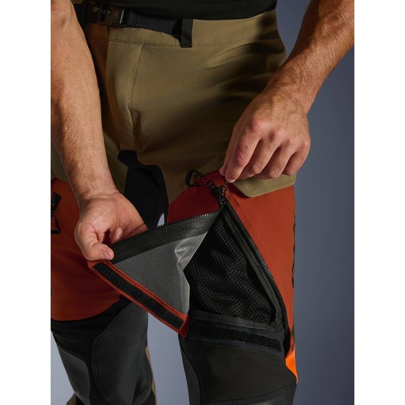 Pantaloni da moto Alpinestars Halo PRO Drystar XF marrone chiaro-arancione scuro-nero