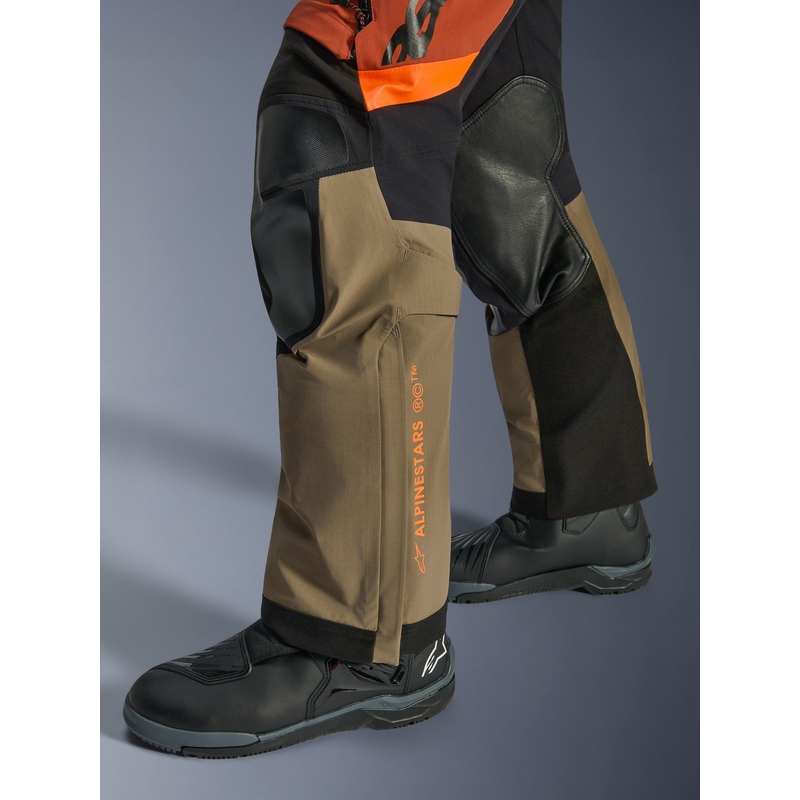 Pantaloni da moto Alpinestars Halo PRO Drystar XF marrone chiaro-arancione scuro-nero