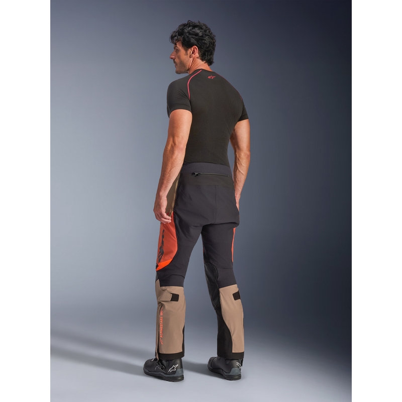 Pantaloni da moto Alpinestars Halo PRO Drystar XF marrone chiaro-arancione scuro-nero