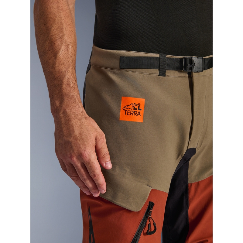 Pantaloni da moto Alpinestars Halo PRO Drystar XF marrone chiaro-arancione scuro-nero