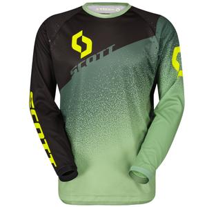 Maglia da motocross SCOTT 350 DIRT EVO nera-verde