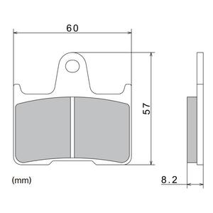 Pastiglie freno NISSIN mescola semimetallica 60x57x8,2 mm 2 pz