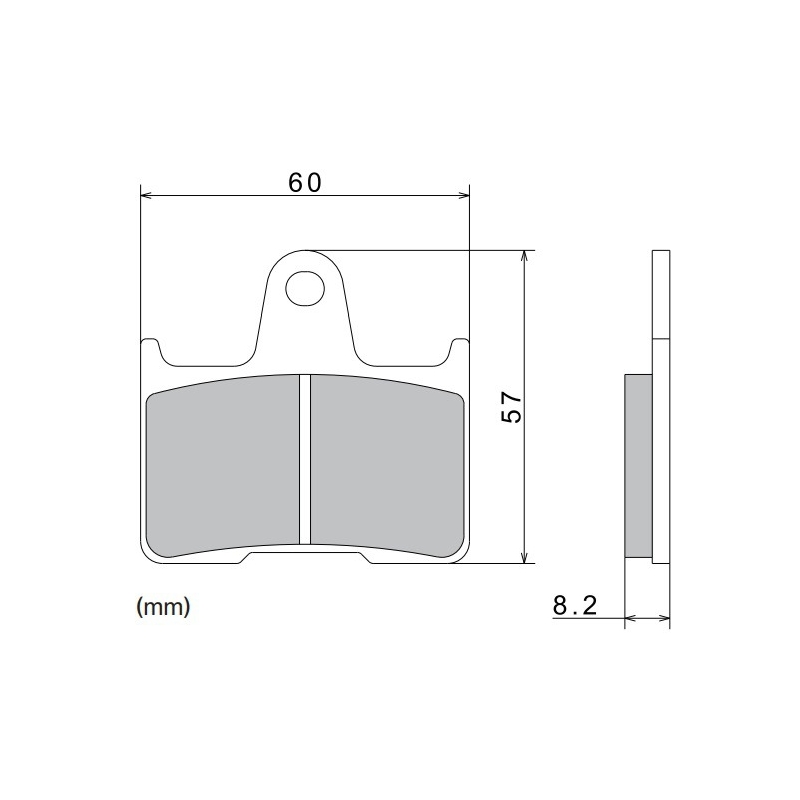Pastiglie freno NISSIN mescola semimetallica 60x57x8,2 mm 2 pz