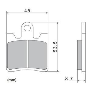 Pastiglie freno NISSIN mescola semimetallica 40x53,5x8,7 mm 2 pz
