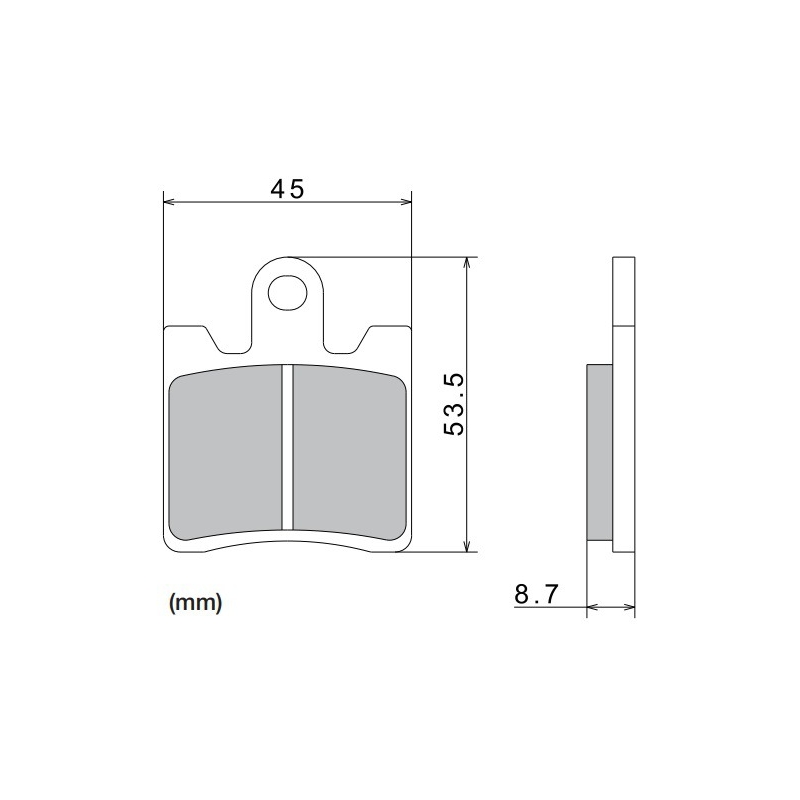 Pastiglie freno NISSIN mescola semimetallica 40x53,5x8,7 mm 2 pz
