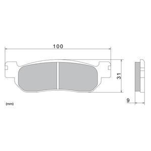 Pastiglie freno NISSIN mescola semimetallica 100x31x9 mm 2 pz