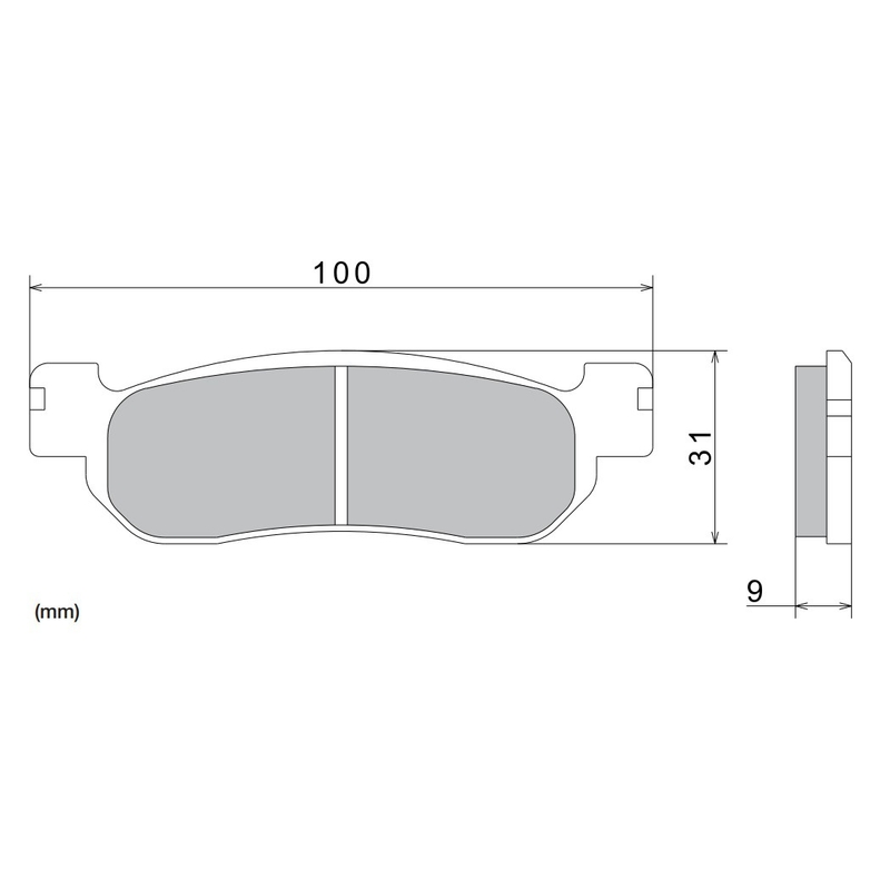 Pastiglie freno NISSIN mescola semimetallica 100x31x9 mm 2 pz