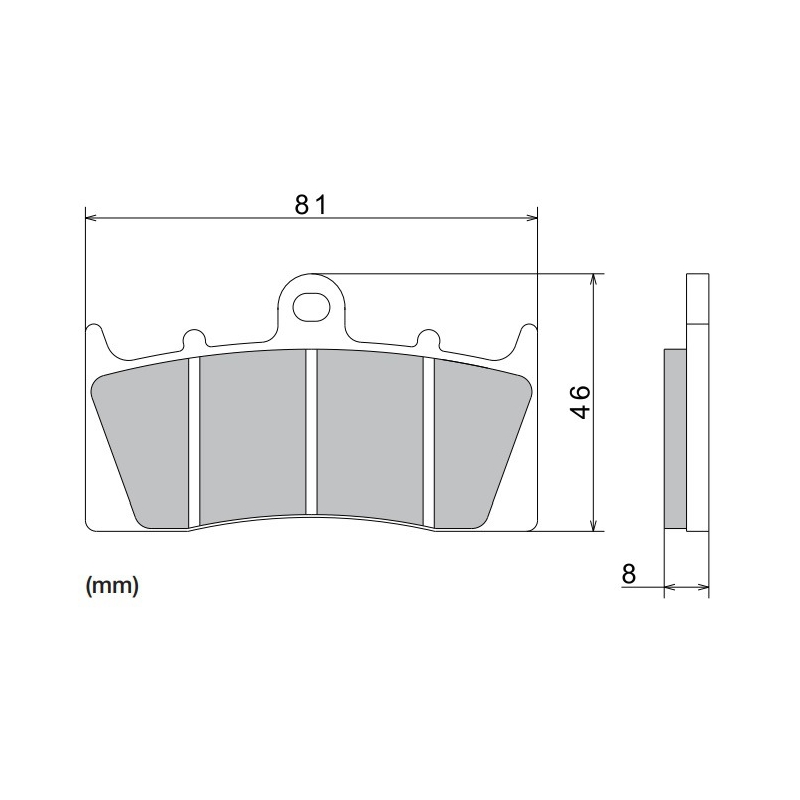 Pastiglie freno NISSIN mescola semimetallica 81x46x8 mm 2 pz