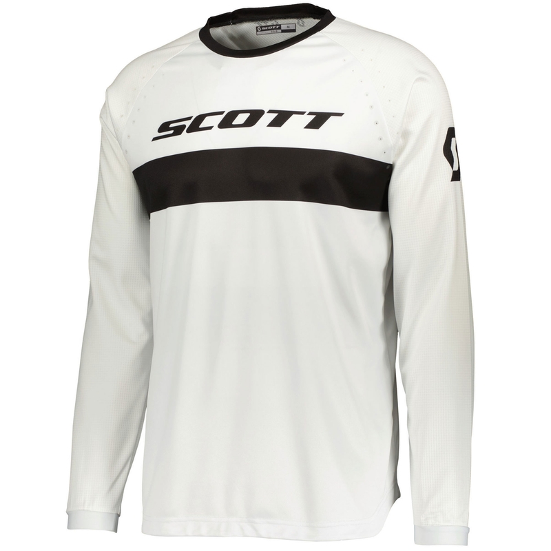 Maglia da motocross SCOTT 350 SWAP EVO nera-bianca
