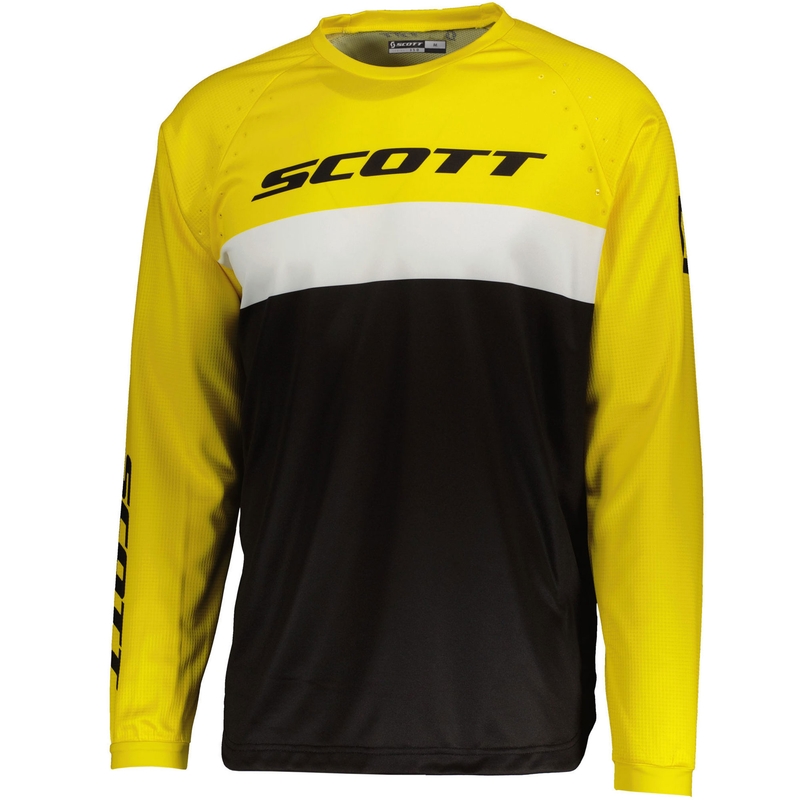 Maglia da motocross SCOTT 350 SWAP EVO nera-gialla