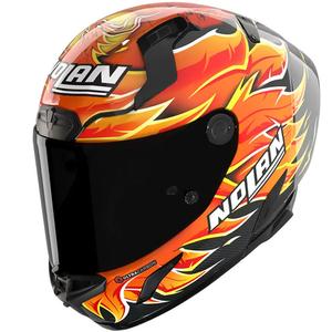 Casco integrale da moto Nolan X-804 RS Ultra Carbon Replica Iannone 368 nero-rosso-arancio-giallo