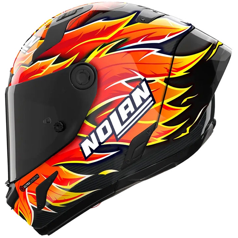 Casco integrale da moto Nolan X-804 RS Ultra Carbon Replica Iannone 368 nero-rosso-arancio-giallo
