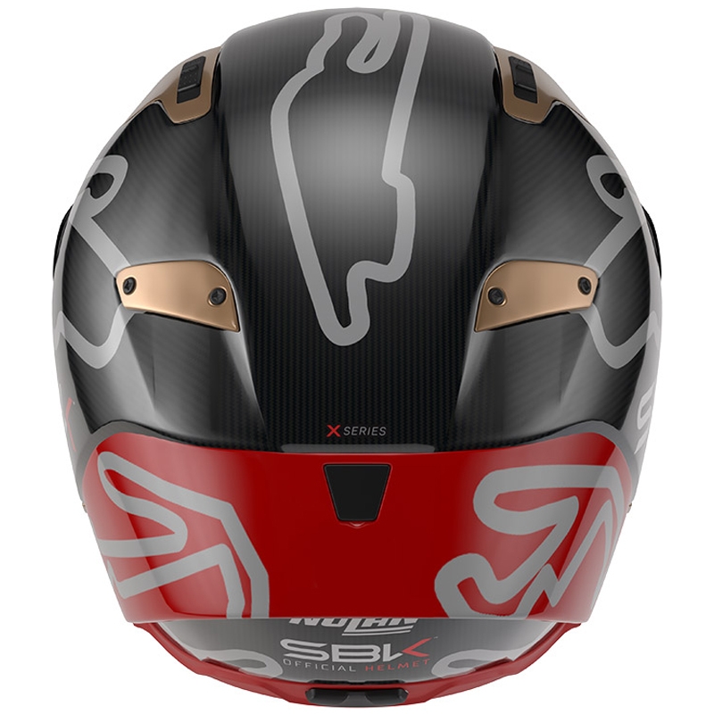 Casco integrale da moto Nolan X-804 RS Ultra Carbon SBK Nero lucido-Rosso-Oro