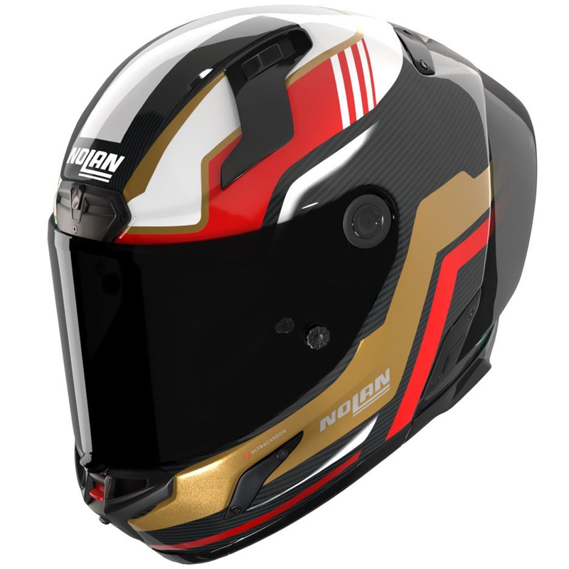 Casco integrale da moto Nolan X-804 RS Ultra Carbon Piega nero lucido-oro-rosso-verde