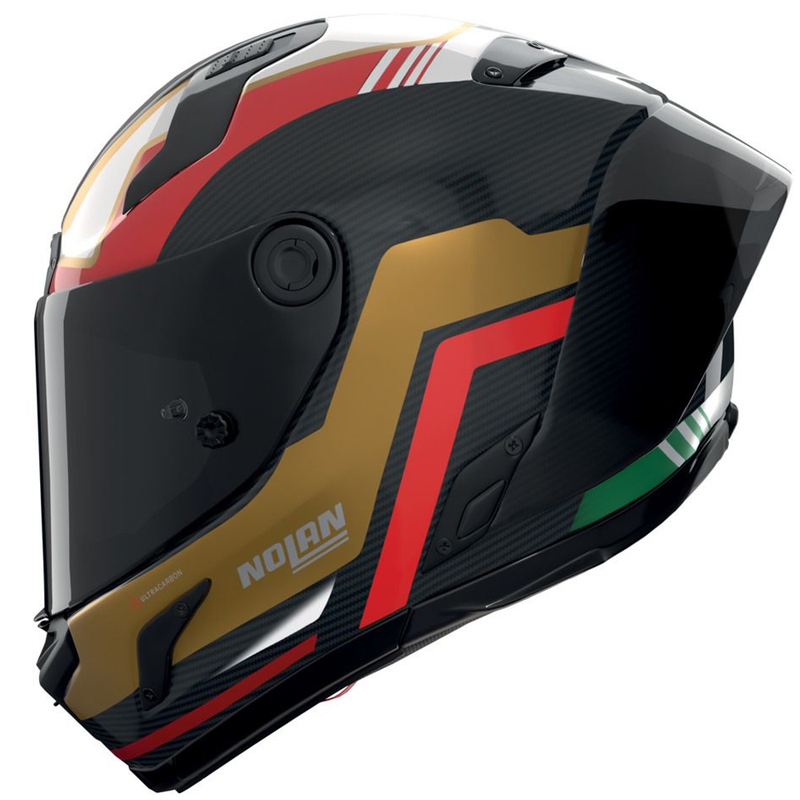 Casco integrale da moto Nolan X-804 RS Ultra Carbon Piega nero lucido-oro-rosso-verde