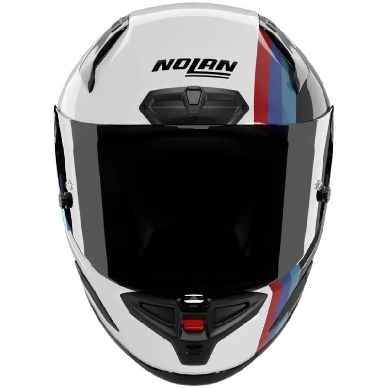 Casco integrale da moto Nolan X-804 RS Ultra Carbon Gemini 365 grigio-bianco-blu-rosso lucido