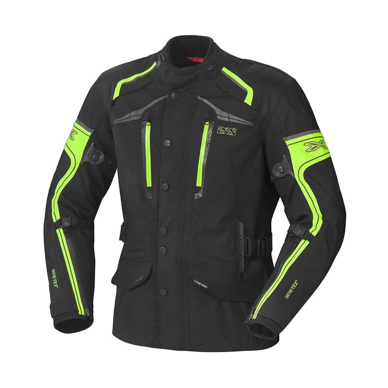 Dámská bunda na motorku iXS Montgomery černo-fluo žlutá