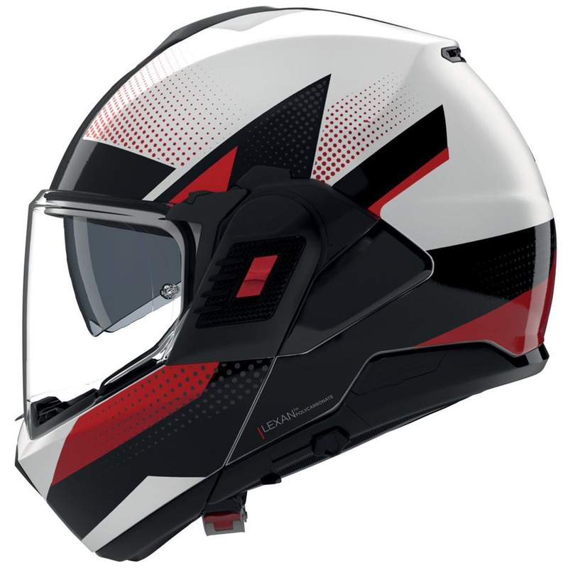 Casco moto apribile Nolan N120-1 Ciclone 363 bianco-nero-rosso