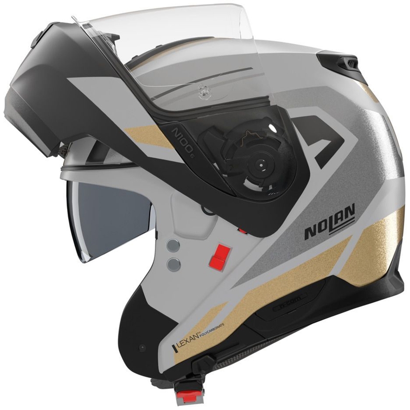 Casco moto apribile Nolan N100-6 Cinetico N-COM 360 grigio opaco-nero-antracite-oro