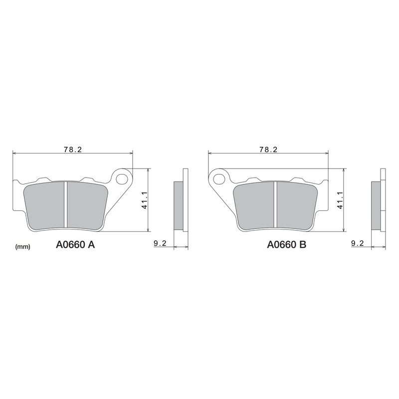 Pastiglie freno NISSIN mescola semimetallica 78,2x41,1x9,2 mm 2 pz