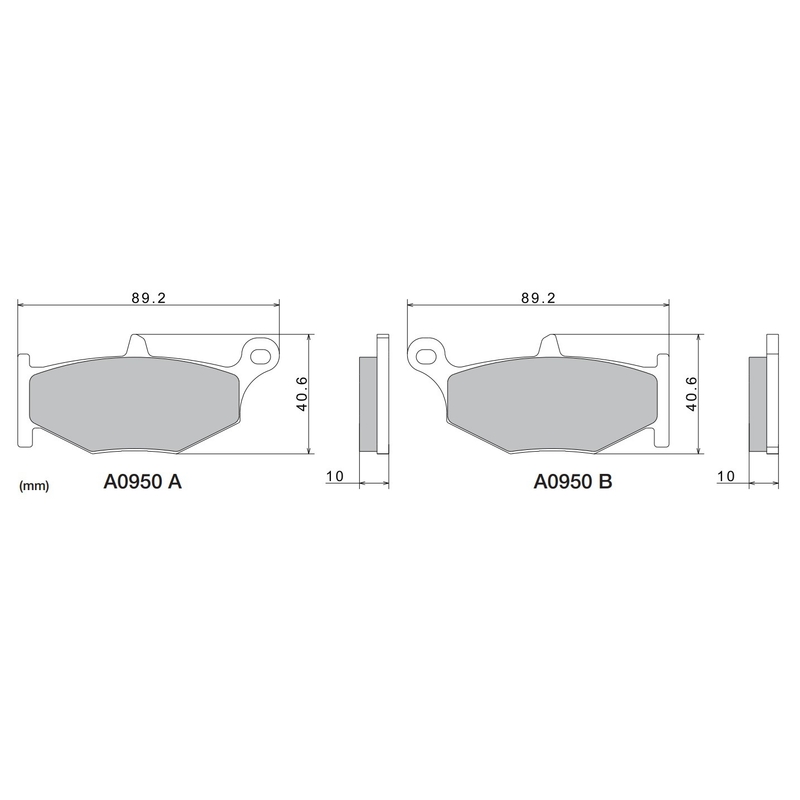 Pastiglie freno NISSIN mescola semimetallica 89,2x40,6x10 mm 2 pz