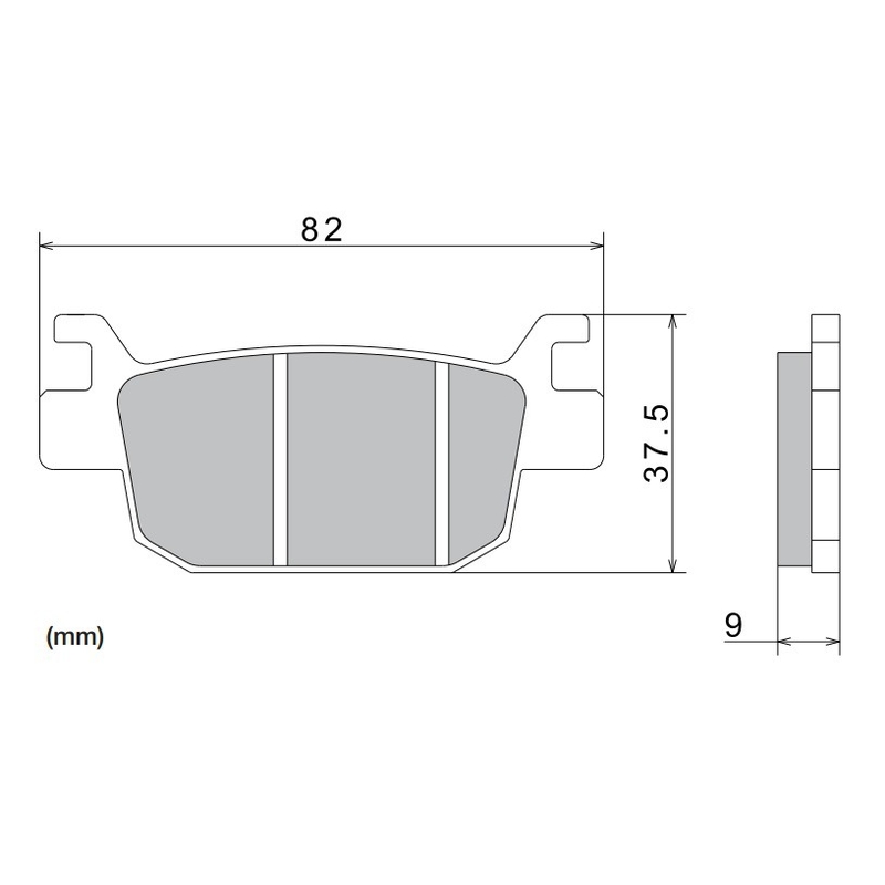 Pastiglie freno NISSIN mescola semimetallica 82x37,5x9 mm 2 pz