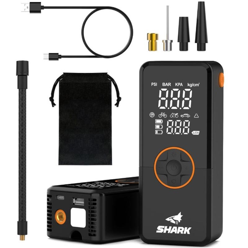 Compressore a batteria con power bank SHARK BP-150 nero