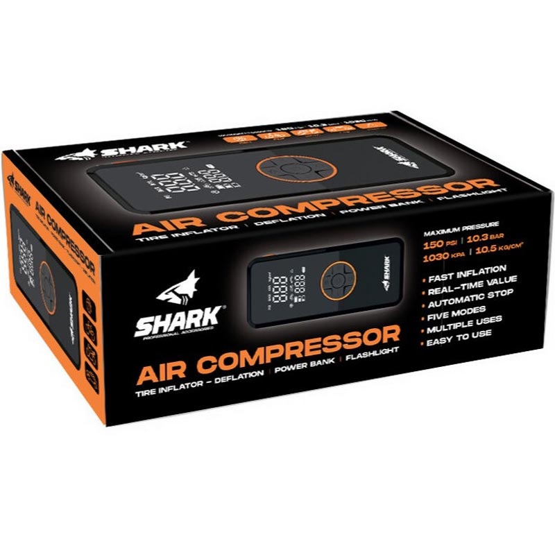 Compressore a batteria con power bank SHARK BP-150 nero