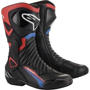 Alpinestars S-MX 6 Honda Collection Stivali da moto nero-rosso-blu-bianco