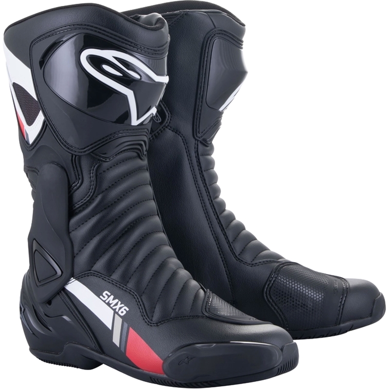 Stivali da moto Alpinestars S-MX 6 nero-bianco-grigio-rosso